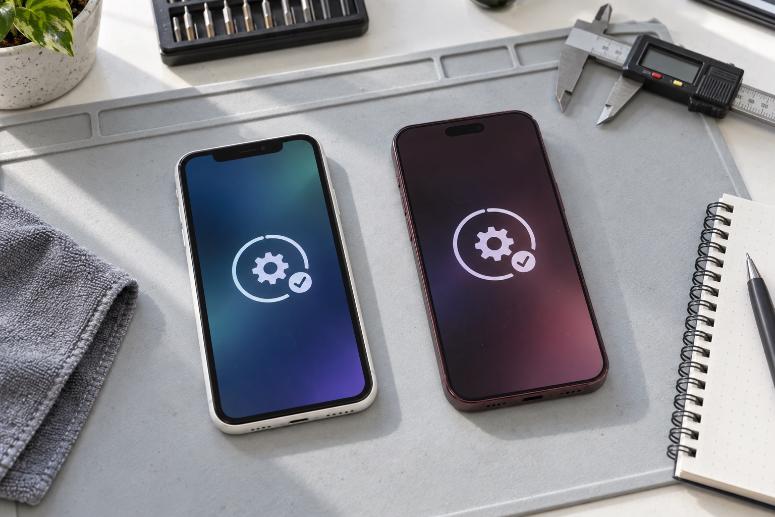 Совместимые с iOS 27 модели iPhone на светлом редакционном столе