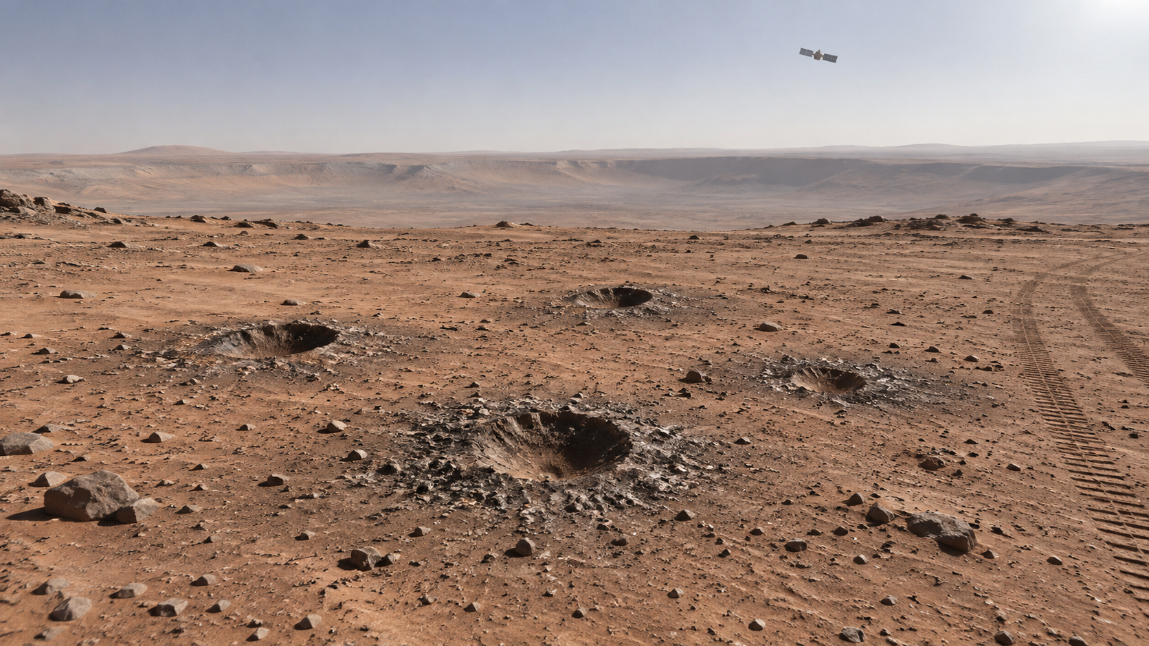 NASA получила данные о грунте Марса из кратеров от сброшенных деталей аппарата